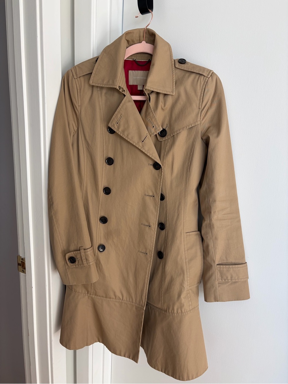Banana Republic Women's Tan Double-Breasted Trench Coat